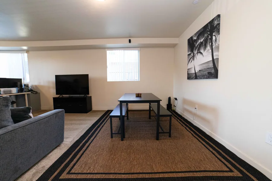 Dining table in the common room
