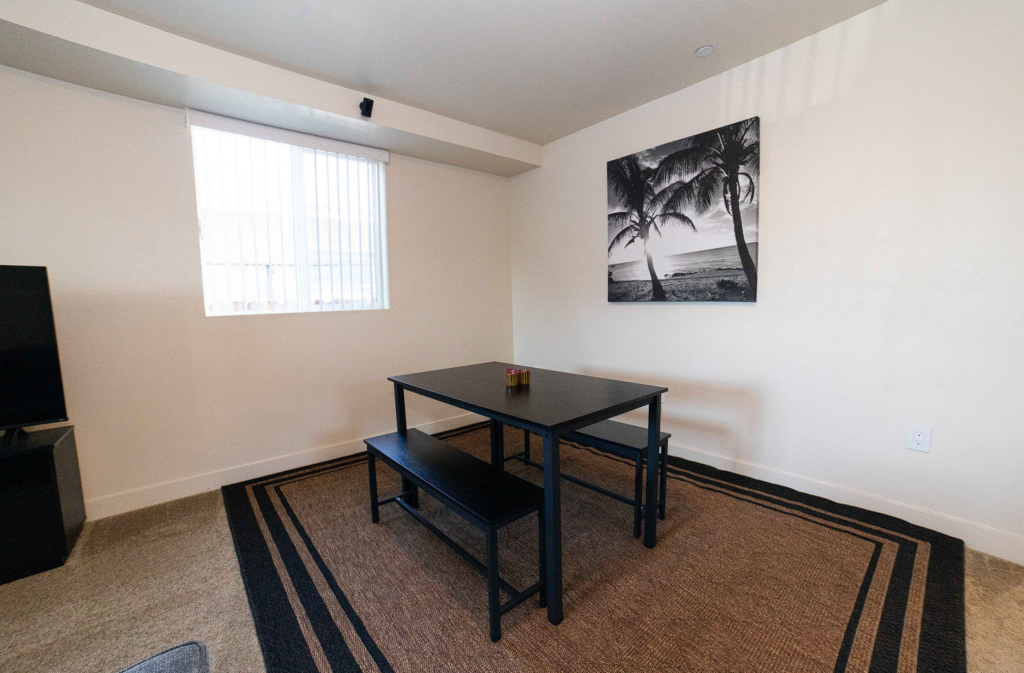 The dining area at Wellness Housing shared living property in Los Angeles.