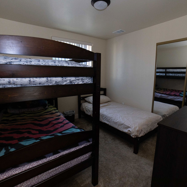 Shared bedroom in a sober living home in Los Angeles.