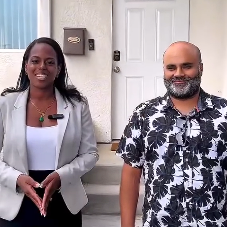 Saqib, one of the founders of Wellness Housing, outside one of their shared living homes in South Los Angeles.